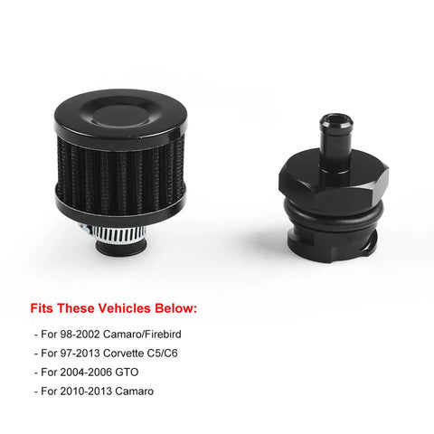 Aluminum Billet Valve Cover Adapter Oil Cap Breather Fitting AN10 With Filter for LSX LS1 LS2 LS3 LS6 LS7 Engines visible