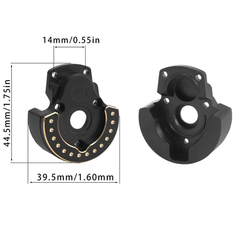 F10 Portal Axle Brass Weights And Front And Rear Portal Covers For Vanquish VRD VS4-10 Phoenix, black-coated with measurements