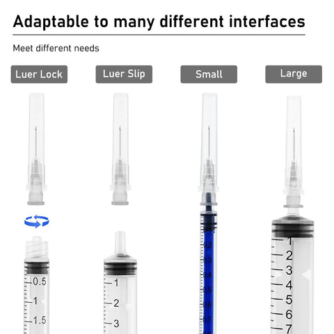 Image showcasing Prime Condition 100 Pack 27 Gauge Half Inch Syringe Needles with Luer Lock and Slip tips for versatile use.