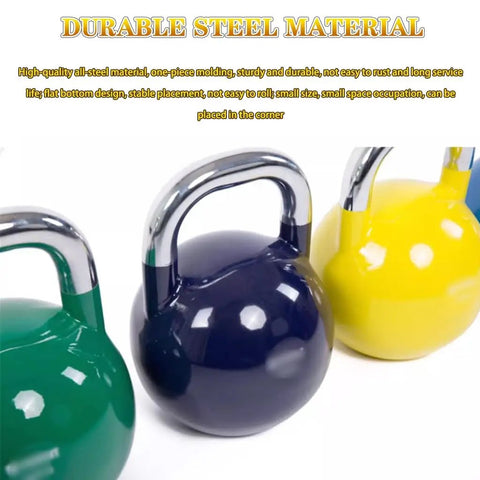 16Kg Yellow Competitive Kettlebell For Women And All Levels, Beast Mode Strength Training Gear, Electroplated Steel