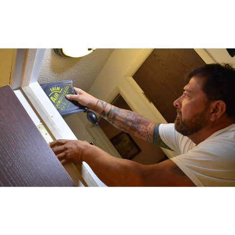Installer using Inflatable Air Shim Pry Bar And Leveling Tool For Window Door And Cabinet Installations 300 LB Capacity Pro Grade