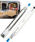 Heavy Duty Drawer Slides With Secure Locking Mechanism And Full Extension Side Mount Runners for camper van cabinets.