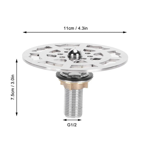 Heavy Duty Bar Glass Rinser Faucet Head Stainless Steel Automatic Cup Washer with dimensions and G1/2 fitting