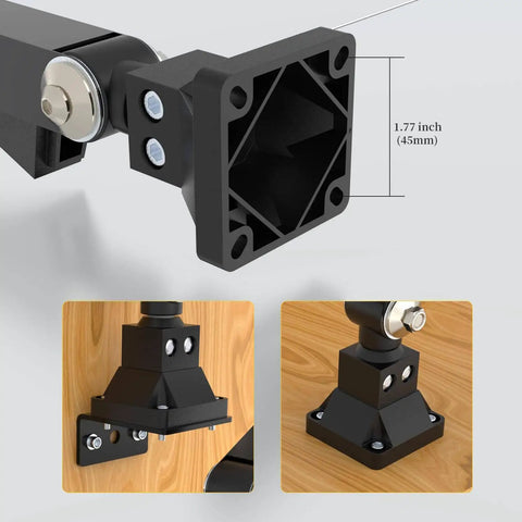 Mounting details and bracket of 24W LED Work Light With 20 Inch Long Arm, Aluminum Alloy Housing, IP66 Waterproof Heavy Duty Shop Tool Lamp.