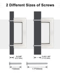 Diagram showing two sizes of screws for Three Inch Hole Center Cabinet Pulls In Brushed Nickel, Satin Nickel Square Drawer Handles.