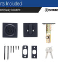 Parts of Single Cylinder Deadbolt Door Lock For Front Door With Keyed Entry Pick Resistant Security Matte Black Finish