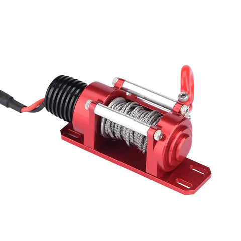 Solid Metal Electric Winch For 10 Scale RC Crawler D90 D110 TF2 KM2 With Realistic CNC Machine Look and nylon rope detail.