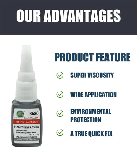 Instant Bond Rubber Glue For Tires Shoes Boots Belts And Foam And DIY Crafts Sticks Rubber To Rubber And Rubber To Plastic Or Metal Waterproof And Heat Resistant Adhesive For Everyday Projects That Boss Glue For Real bottle with features