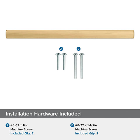 Merced 6-5/16 Inch Center To Center Champagne Bronze Cabinet Pull with included mounting screws