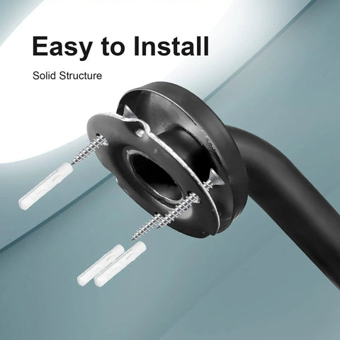 Matte Black 2 Pack 18 Inch Grab Bars For Bathtubs And Showers, wall flange detail, easy installation, stainless steel