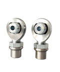 Heavy Duty Xmr16 Male Rose Joint With 1 Inch Bore And 1 25 Inch Thread for smooth oscillating linkage systems, showcasing two joints.