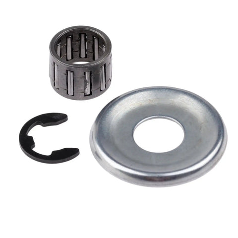 Three Eighths Inch Six Tooth Clutch Drum Sprocket Kit with washer and E clip for quick chainsaw repairs durable iron construction