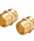 Brass Garden Hose Adapter 3/4 GHT To 3/4 NPT Male Connector Two Pack - Durable, leak-free connectors for irrigation and outdoor projects.