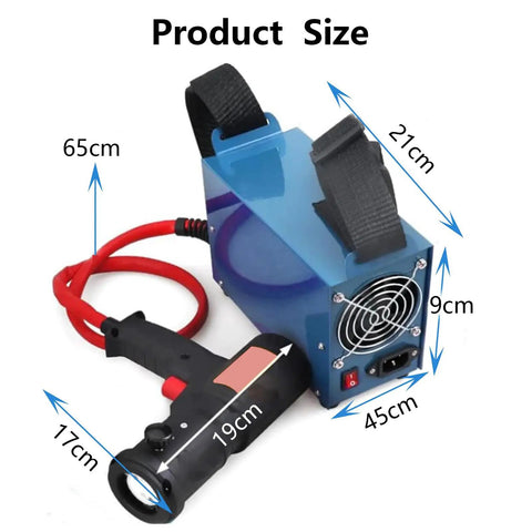 Mini Handheld Electromagnetic Induction Heater 1500W with size dimensions for effective bolt removal and bearing repair.