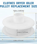 Dryer Idler Pulley Wheel Replacement for Hotpoint and Compatible Dryers, Easy DIY Fix, measured dimensions shown