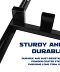 Close-up of sturdy Adjustable Target Stand Base for Paper Targets, showing rust-resistant black powder-coated steel construction.