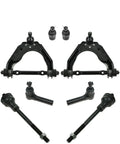 Heavy Duty Premium Front Control Arm Assembly With Ball Joint And Tie Rod Ends Steering Suspension Kit Set 8 Piece For 4WD Dodge Dakota 1997 To 1999, detailed view of components.