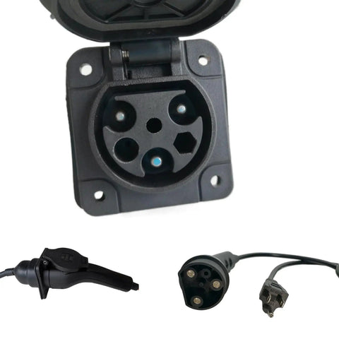 Heavy Duty Golf Cart Charger Cord Assembly Channels Solid One Six Amps Through Ten Feet Of Black Wall Plug Wiring Made For Forty Eight Volt EV Fits D2 D3 D5 And Dmax Series connection components including plug and outlet.