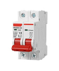 Kickass Pro 2 Pole Dc Mini Circuit Breaker 1000V Solar Pv Panel Shield 3A To 63A Heavy Duty Din Rail Mount switch with red buttons