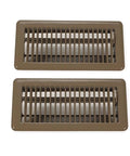 Heavy Duty Floor Vent Cover 4 Inch By 12 Inch Walkable Floor Register Metal Vents With Adjustable Airflow Louvers Brown Finish 2 Pack