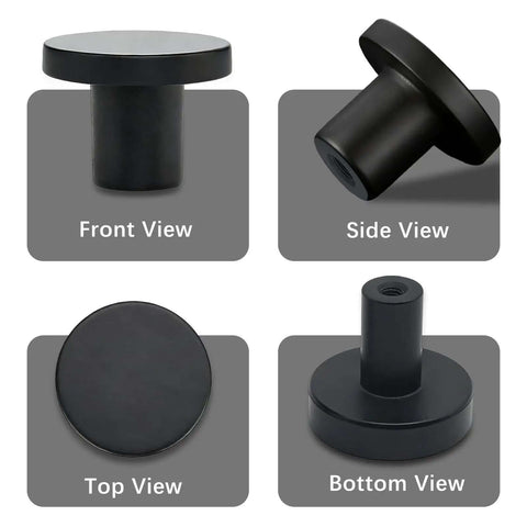 32 Piece Black Cabinet Knob Set Round 1 Inch Drawer Pulls For Kitchen Cabinets And Vanity Doors Durable Zinc Alloy Hardware