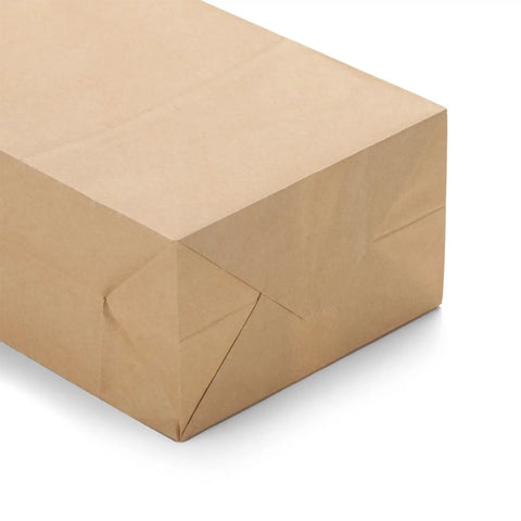Bottom view of Brown Kraft Paper Grocery Bags 40 Count With Square Bottom And 4 Lb Capacity For Grab And Go Lunches Takeout DIY Decor Eco Friendly
