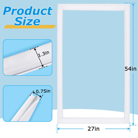 5304507201 Freezer Door Gasket Replacement Seal For Refrigerator dimensions 27x54 inches, detail of silicone material and thickness