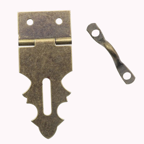 Antique bronze hinge set from 4 Pack Metal Retro Mini Lock Buckle Hinges Antique Bronze With Mounting Screws For Iron Boxes Gift Boxes