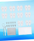 Image of Glasses Nose Pads Replacement Kit With Multifunctional Screwdriver Tool For Easy Eyewear Repair Snug Fit And Quick Installation Durable Silicone Pads All In One Repair Set, showing silicone pads, screws, screwdriver, and tool.