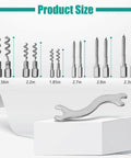23 Piece Stainless Steel Packing Extractor Set With Flexible Shaft, Removable Tips, Corkscrew Type Wrench, Heavy Duty Kit sizes shown