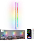APPECK LED Wall Light 1 Pack, 15.8 Inch Plug in Wall Sconce RGBCW, Dimmable displaying vibrant colors and remote.