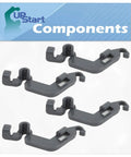 4X Dishwasher Tine Pivot Clip Replacement For Durable Plastic Gray Tine Holder For Whirlpool And KitchenAid Dishwashers Easy Install Premium Rack Support Clip Fits Various Models And Replacements, 4 gray clips
