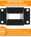 4x4 Post Base Set For Wood Posts 3.5x3.5 Inch Inner Size Rust Proof Heavy Duty Metal Black Powder Coated Railing Brackets anti-corrosion design