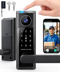 Next Level Smart Door Lock With Onboard Video Doorbell And Quick Fingerprint Access For A Solid Keyless Front Door Setup with touchscreen and camera.