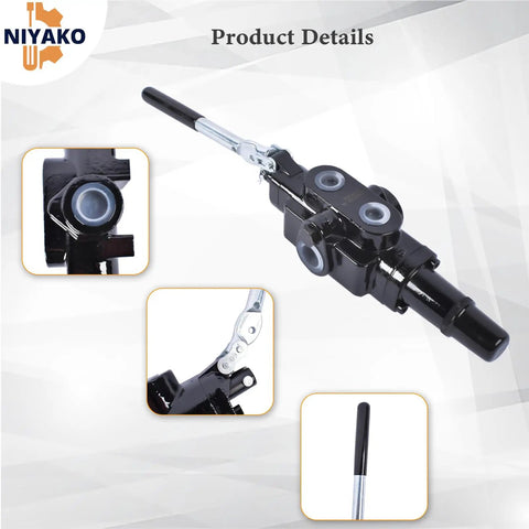 High Flow 25GPM 3500PSI Hydraulic Log Splitter Control Valve With Auto Return Detent Lever One Half Inch Work Ports Three Quarters Inch Inlet Universal Fit For SpeeCo Huskee Oregon MTD Champion CountyLine And More