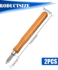 2 Pack Heavy Duty Marking Knife With High Carbon Steel Blade Double Edge Woodworking Scribing Tool And Ergonomic Hardwood Handle Build For The Long Haul Kickass Precision, showing precise measurements and design.