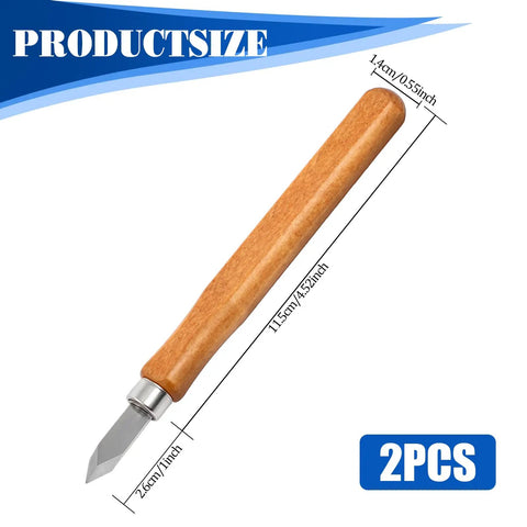 2 Pack Heavy Duty Marking Knife With High Carbon Steel Blade Double Edge Woodworking Scribing Tool And Ergonomic Hardwood Handle Build For The Long Haul Kickass Precision, showing precise measurements and design.