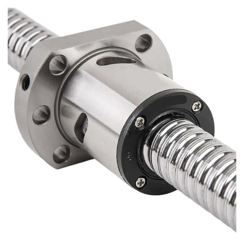 Heavy Duty SFU2005 Ball Screw Kit With Full Support And Coupling For CNC Builds, Includes DSG20H Nut Housing, BK/BF15 End Brackets, And Precision Machined Parts Perfect For DIY Machine Tool Projects, close-up metal ball screw