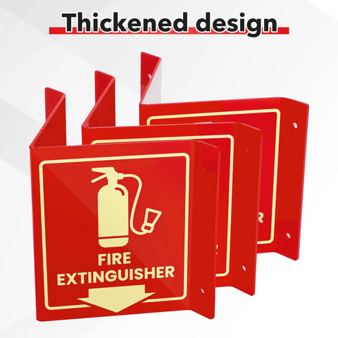 Rock Solid And Straight Up Safe Glow In The Dark Fire Extinguisher Signs 8 Pack Two Sided Wall Mounted Safety Markers With Dead Simple Screw Mounting Hardware For Homes Offices And Warehouses
