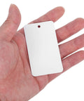 Blank White PVC Hanging Tags With Lanyard Waterproof 100 Pcs Jewelry Display Labels held in hand
