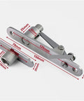 Heavy Duty Cabinet Door Pivot Hinges With Invisible Concealed Build And Auto Soft Close Mechanism, showing dimensions and steel material.