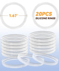 20 Pcs Silicone Gasket Replacement Seals For Stainless Steel Lids Of Reusable K Cups No Leaks Food Grade Rubber Rings