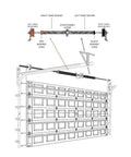 Diagram showing installation of Heavy Duty Garage Door Torsion Springs 234x1.75x29 Inch Left And Right Hand Wound Replacement Pair.