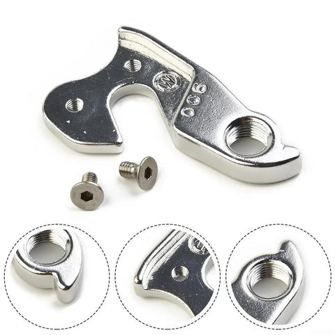 Aluminum Bicycle Derailleur Hanger Replacement For Rear Dropout Easy Install For Most Mountain And Road Bikes with screws, silver color