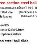 Heavy Duty 35mm Three-Section Drawer Slides With Soft Close And Ball Bearing specifications sheet