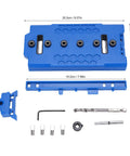 Pro Grade Shelf Pin Jig Template Crafted From Tough ABS Plastic For Dead Nuts Accurate 32 Millimeter Cabinet Hole Spacing With Heavy Duty Clamps and alignment tools.