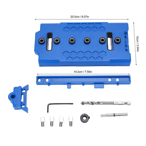 Pro Grade Shelf Pin Jig Template Crafted From Tough ABS Plastic For Dead Nuts Accurate 32 Millimeter Cabinet Hole Spacing With Heavy Duty Clamps and alignment tools.