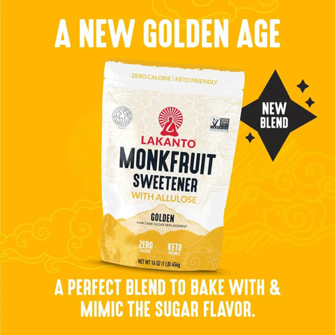 Golden Monk Fruit Sweetener With Allulose Bulk 20 Kg Your Go To Zero Calorie Sugar Substitute For Baking And Cooking Brown Sugar Like Texture That Dissolves Fast Keeps Cookies Moist No Erythritol Natural Sweetener For Cakes And More packaging