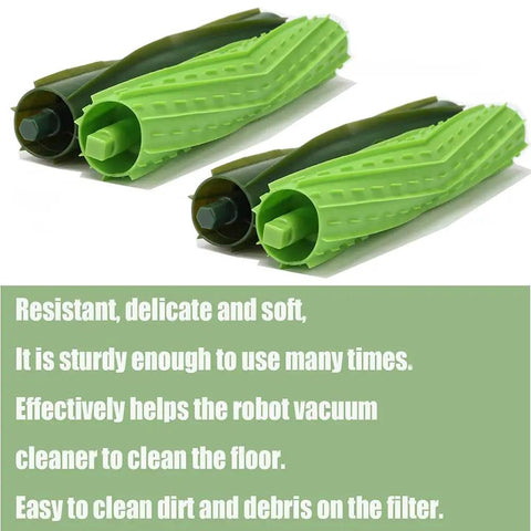Replacement Parts Kit For Roomba i7 Plus And Series i7 i3 i6 i8 Plus E5 E6 E7 Vacuum Cleaners includes dual green rubber brushes