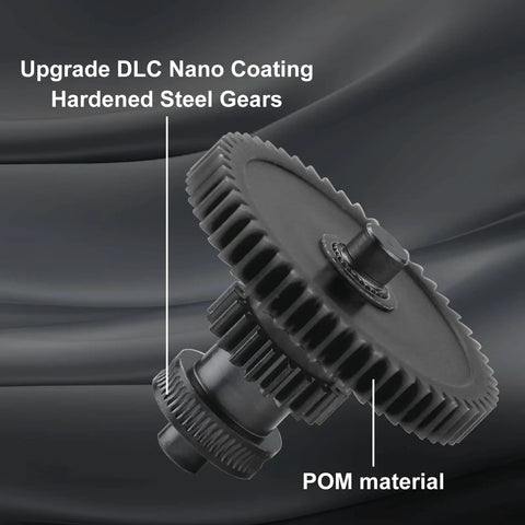 Beefed-Up Dual Gear Extruder Upgrade Kit for Elegoo 4 Pro Plus Max with nanocoated mold steel gears and POM material